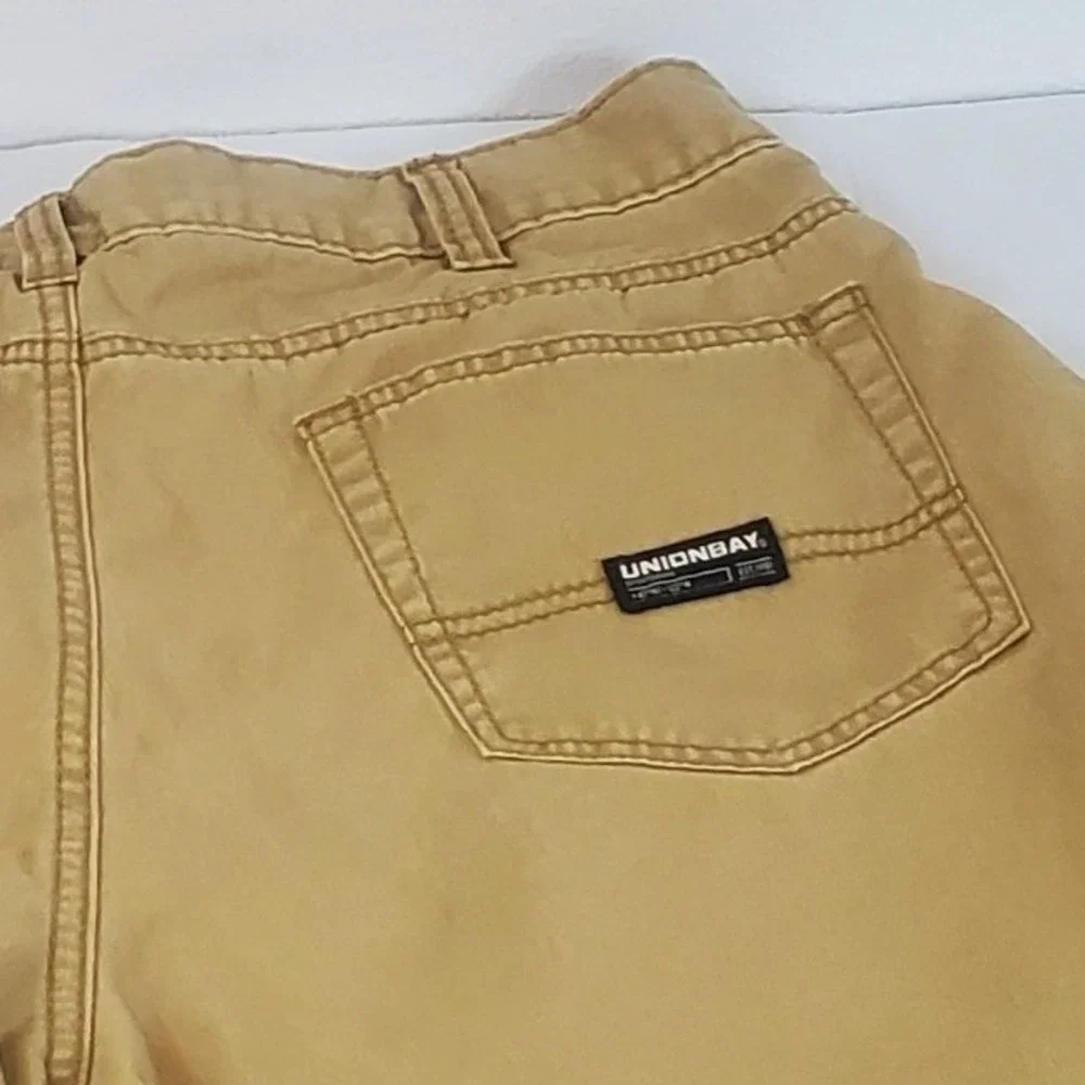Unionbay Mens Khaki Chino Shorts Tan Cotton Twill Size 32